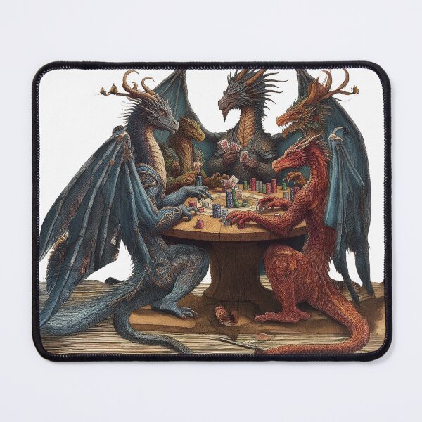 Item preview, dragons playing poker designed and sold by Foxlindesigns.
