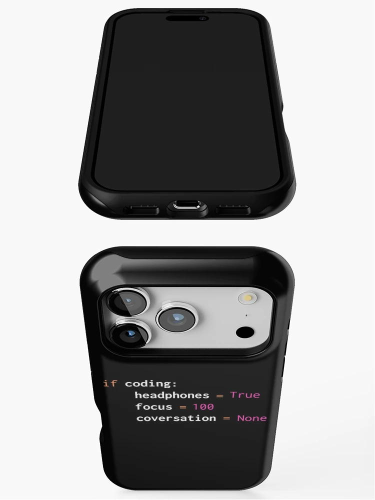 Thumbnail 3 of 4, iPhone Case, Python programming product with funny Python coding print designed and sold by farhanhafeez.
