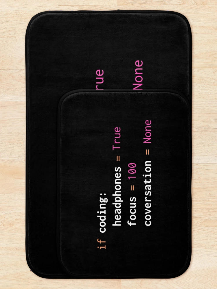 Thumbnail 5 of 6, Bath Mat, Python programming product with funny Python coding print designed and sold by farhanhafeez.