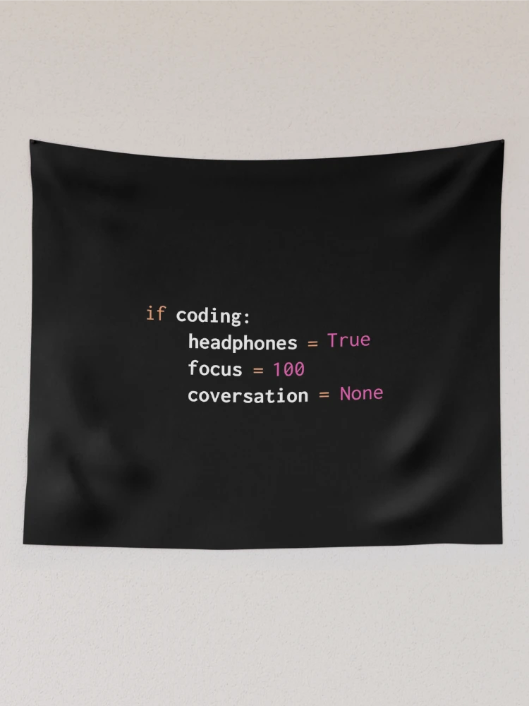 Thumbnail 2 of 3, Tapestry, Python programming product with funny Python coding print designed and sold by farhanhafeez.