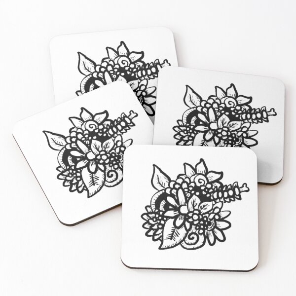 Item preview, Flowers (black and white) designed and sold by SourPatchCats.