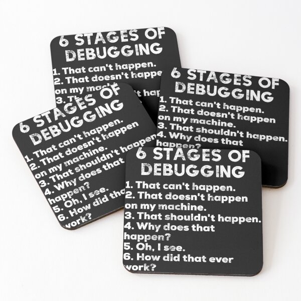 Item preview, Funny Debugging Programming Programmer Six Stages Gift design designed and sold by farhanhafeez.