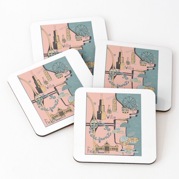 Item preview, Chicago Lakefront Stylized Map designed and sold by Albin1961.