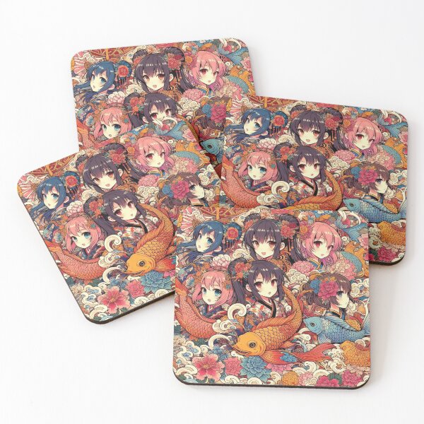 Item preview, Anime Fusion with Chinese Flowers and Fish designed and sold by Santyali.