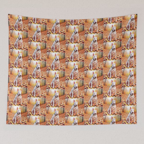 Item preview, English Bull Terrier In Autumn designed and sold by TheAnimalZ00.