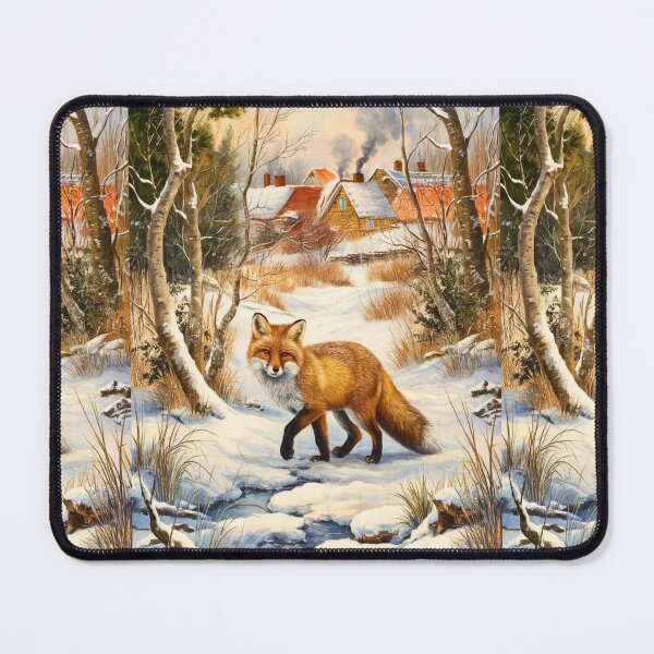 Artikelvorschau, Fuchs-Porträt. Wintersaison, Schneefuchs, Vintage-Fuchs, Fuchs-Malerei, Camille Pissarro-Stil entworfen und verkauft von FoxVibes.