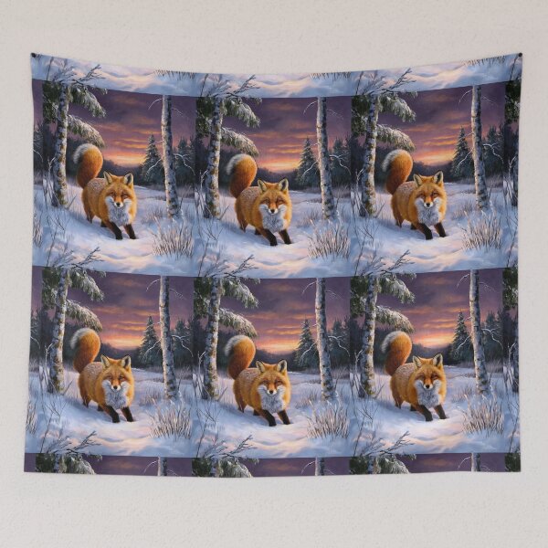 Item preview, Fox Portrait. Winter season, snowy fox, vintage fox, fox painting, Camille Pissarro style designed and sold by FoxVibes.