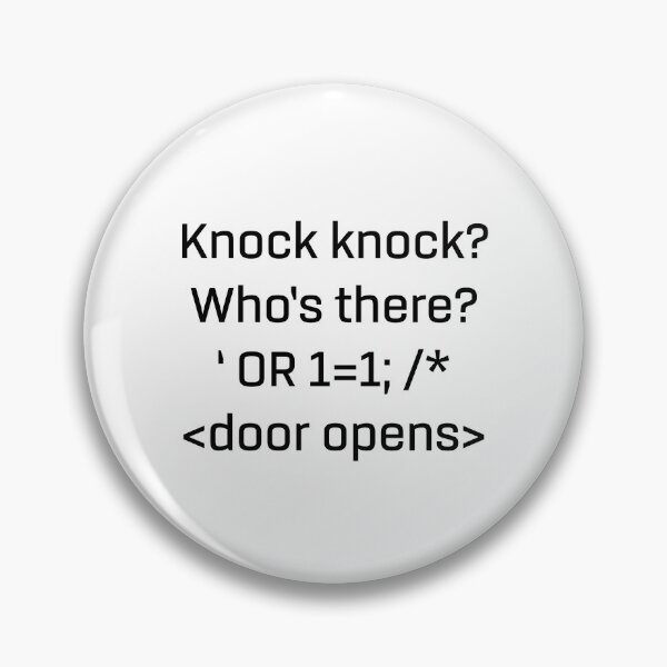 Item preview, Funny SQL print SQL Injection Knock Knock Witz graphic designed and sold by farhanhafeez.