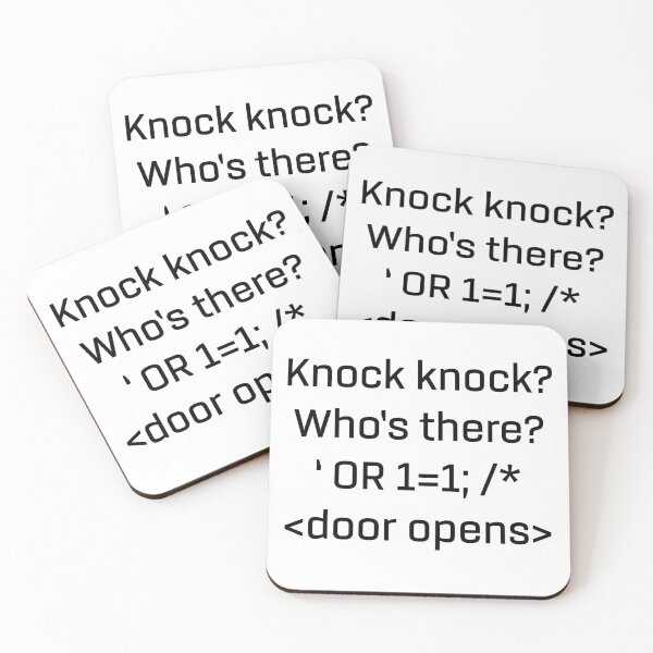 Item preview, Funny SQL print SQL Injection Knock Knock Witz graphic designed and sold by farhanhafeez.