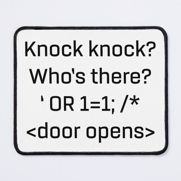 Item preview, Funny SQL print SQL Injection Knock Knock Witz graphic designed and sold by farhanhafeez.