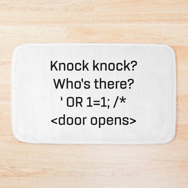 Item preview, Funny SQL print SQL Injection Knock Knock Witz graphic designed and sold by farhanhafeez.