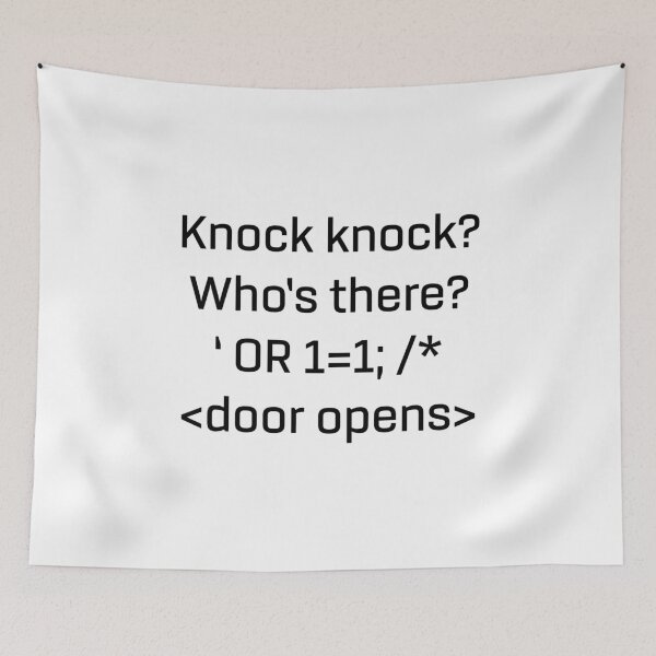 Item preview, Funny SQL print SQL Injection Knock Knock Witz graphic designed and sold by farhanhafeez.