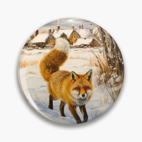 Artikelvorschau, Fuchs-Porträt. Wintersaison, Schneefuchs, Vintage-Fuchs, Fuchs-Malerei, Camille Pissarro-Stil entworfen und verkauft von FoxVibes.