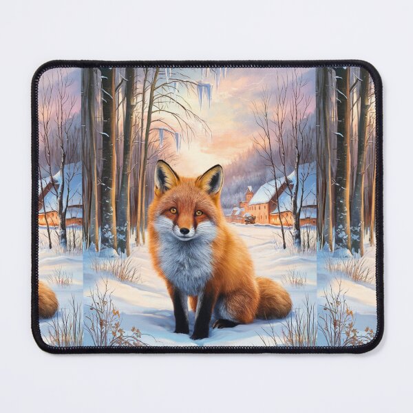 Item preview, Fox Portrait. Winter season, snowy fox, vintage fox, fox painting, Camille Pissarro style designed and sold by FoxVibes.