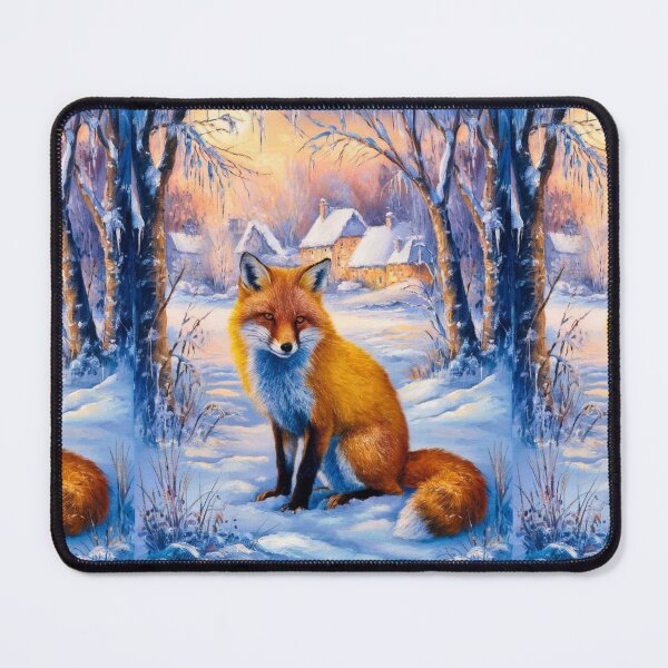 Item preview, Fox Portrait. Winter season, snowy fox, vintage fox, fox painting, Camille Pissarro style designed and sold by FoxVibes.