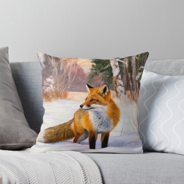 Item preview, Fox Portrait. Winter season, snowy fox, vintage fox, fox painting, Camille Pissarro style designed and sold by FoxVibes.