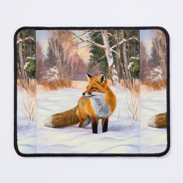 Item preview, Fox Portrait. Winter season, snowy fox, vintage fox, fox painting, Camille Pissarro style designed and sold by FoxVibes.