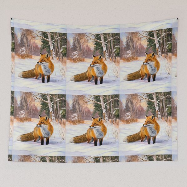 Artikelvorschau, Fuchs-Porträt. Wintersaison, Schneefuchs, Vintage-Fuchs, Fuchs-Malerei, Camille Pissarro-Stil entworfen und verkauft von FoxVibes.