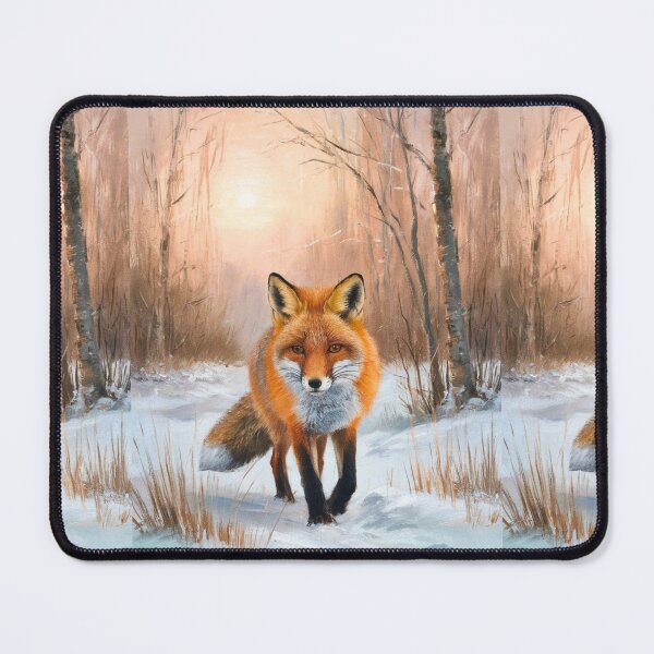 Item preview, Fox Portrait. Winter season, snowy fox, vintage fox, fox painting, Camille Pissarro style designed and sold by FoxVibes.
