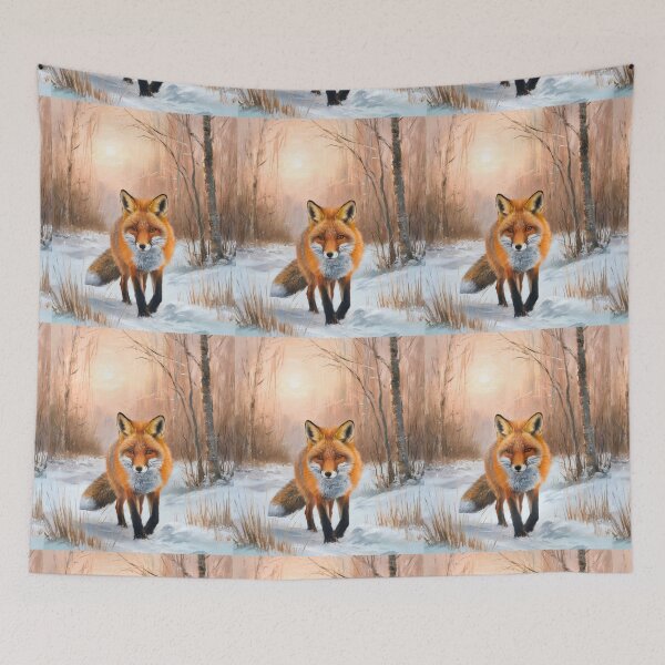 Artikelvorschau, Fuchs-Porträt. Wintersaison, Schneefuchs, Vintage-Fuchs, Fuchs-Malerei, Camille Pissarro-Stil entworfen und verkauft von FoxVibes.