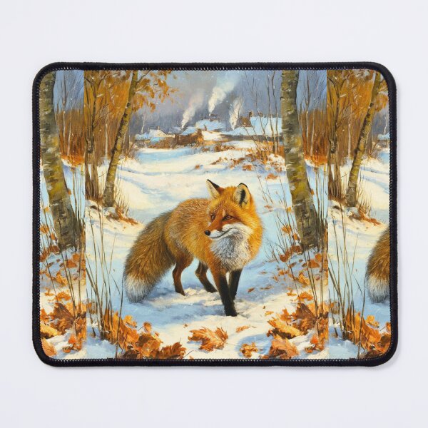 Item preview, Fox Portrait. Winter season, snowy fox, vintage fox, fox painting, Camille Pissarro style designed and sold by FoxVibes.