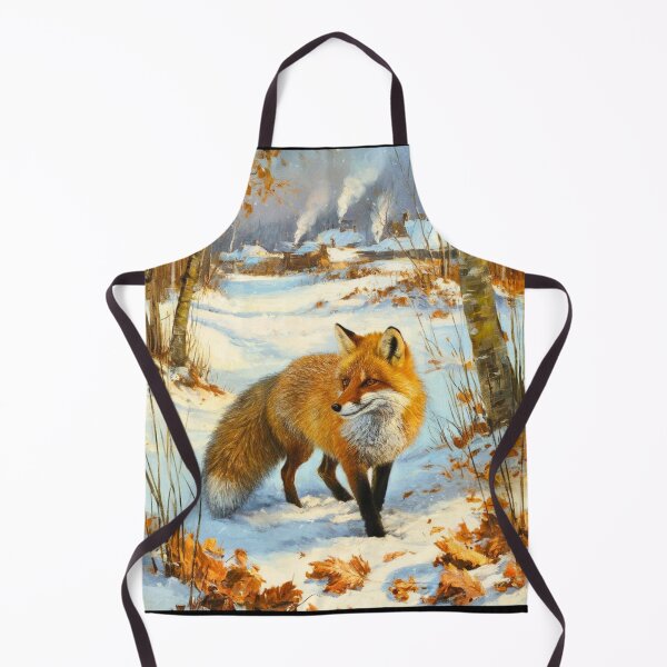 Item preview, Fox Portrait. Winter season, snowy fox, vintage fox, fox painting, Camille Pissarro style designed and sold by FoxVibes.