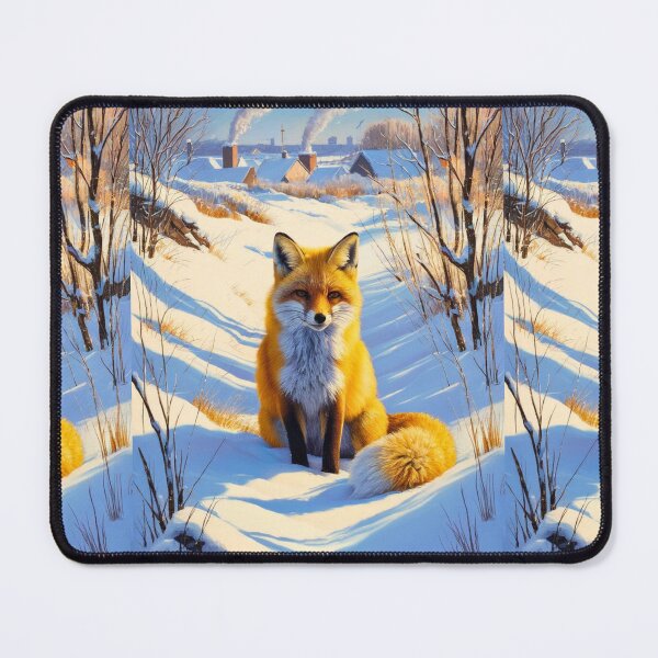 Item preview, Fox Portrait. Winter season, snowy fox, vintage fox, fox painting, Camille Pissarro style designed and sold by FoxVibes.