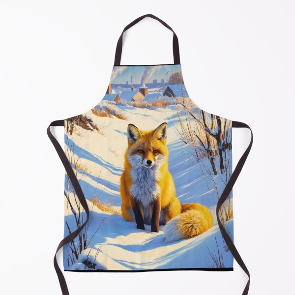 Item preview, Fox Portrait. Winter season, snowy fox, vintage fox, fox painting, Camille Pissarro style designed and sold by FoxVibes.