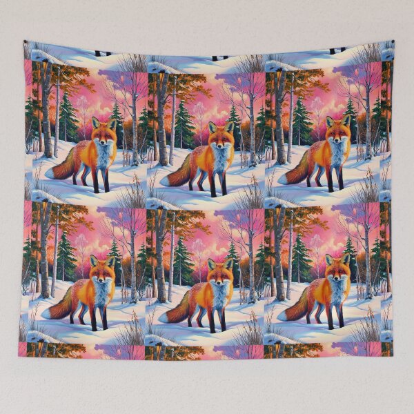 Item preview, Fox Portrait. Winter season, snowy fox, vintage fox, fox painting, Camille Pissarro style designed and sold by FoxVibes.