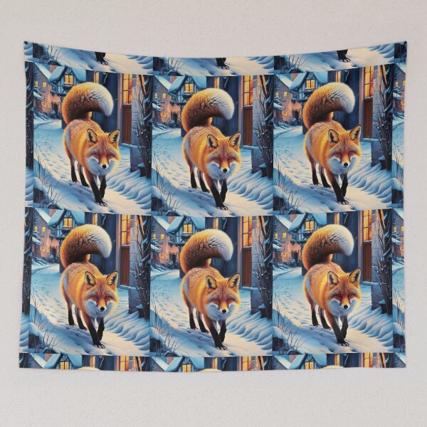 Artikelvorschau, Fuchs-Porträt. Wintersaison, Schneefuchs, Vintage-Fuchs, Fuchs-Malerei, Camille Pissarro-Stil entworfen und verkauft von FoxVibes.