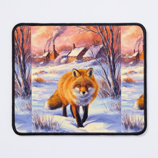 Item preview, Fox Portrait. Winter season, snowy fox, vintage fox, fox painting, Camille Pissarro style designed and sold by FoxVibes.