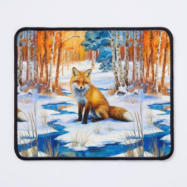 Item preview, Fox Portrait. Winter season, snowy fox, vintage fox, fox painting, Camille Pissarro style designed and sold by FoxVibes.