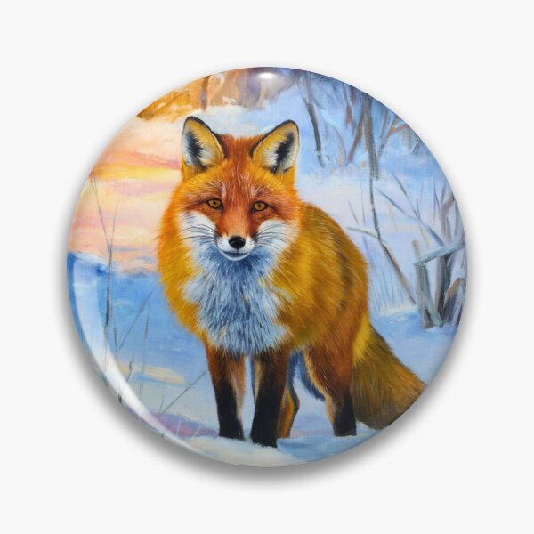 Item preview, Fox Portrait. Winter season, snowy fox, vintage fox, fox painting, Camille Pissarro style designed and sold by FoxVibes.