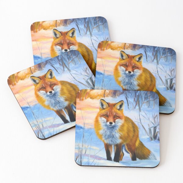 Item preview, Fox Portrait. Winter season, snowy fox, vintage fox, fox painting, Camille Pissarro style designed and sold by FoxVibes.