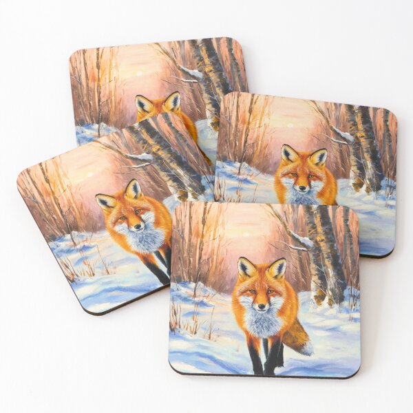 Item preview, Fox Portrait. Winter season, snowy fox, vintage fox, fox painting, Camille Pissarro style designed and sold by FoxVibes.