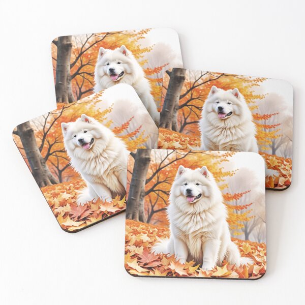Item preview, Samoyed Dog In Autumn designed and sold by TheAnimalZ00.