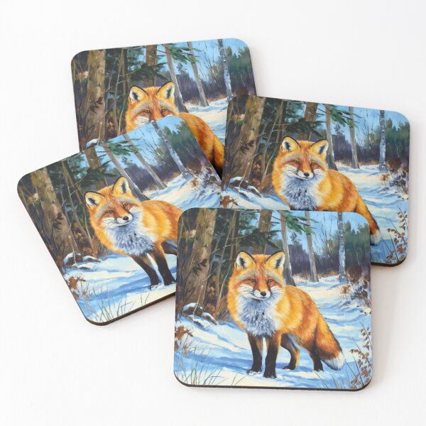 Item preview, Fox Portrait. Winter season, snowy fox, vintage fox, fox painting, Camille Pissarro style designed and sold by FoxVibes.
