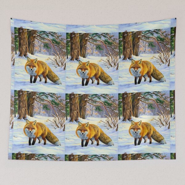 Artikelvorschau, Fuchs-Porträt. Wintersaison, Schneefuchs, Vintage-Fuchs, Fuchs-Malerei, Camille Pissarro-Stil entworfen und verkauft von FoxVibes.