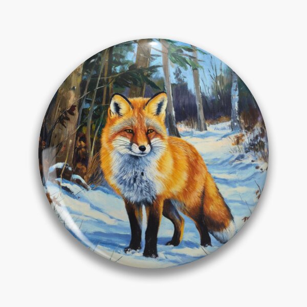 Item preview, Fox Portrait. Winter season, snowy fox, vintage fox, fox painting, Camille Pissarro style designed and sold by FoxVibes.