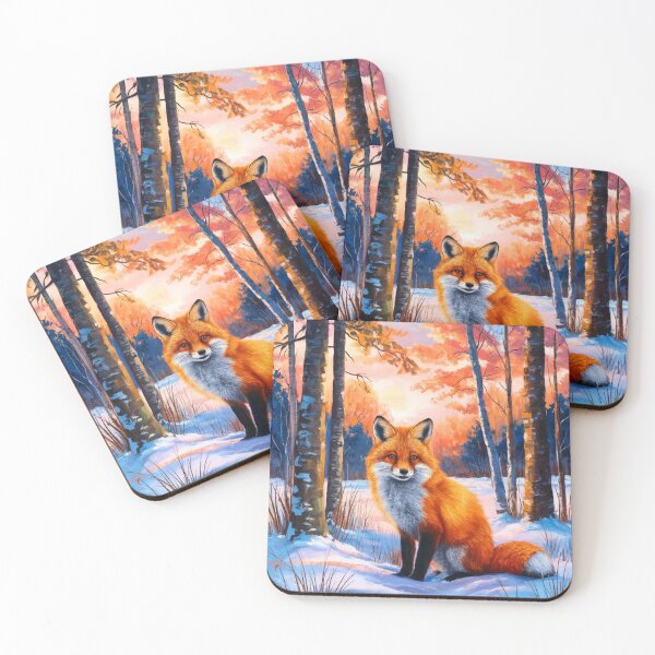 Item preview, Fox Portrait. Winter season, snowy fox, vintage fox, fox painting, Camille Pissarro style designed and sold by FoxVibes.