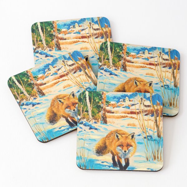 Artikelvorschau, Fuchs-Porträt. Wintersaison, Schneefuchs, Vintage-Fuchs, Fuchs-Malerei, Camille Pissarro-Stil entworfen und verkauft von FoxVibes.