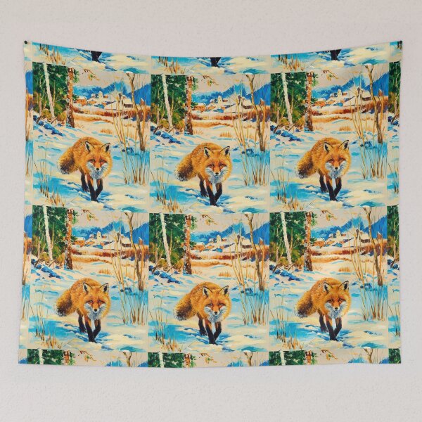 Artikelvorschau, Fuchs-Porträt. Wintersaison, Schneefuchs, Vintage-Fuchs, Fuchs-Malerei, Camille Pissarro-Stil entworfen und verkauft von FoxVibes.