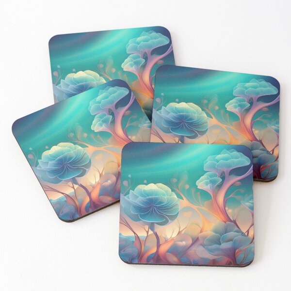 Item preview, Blue Gold Glow, 3D Flower Design Art Print designed and sold by danohis2.