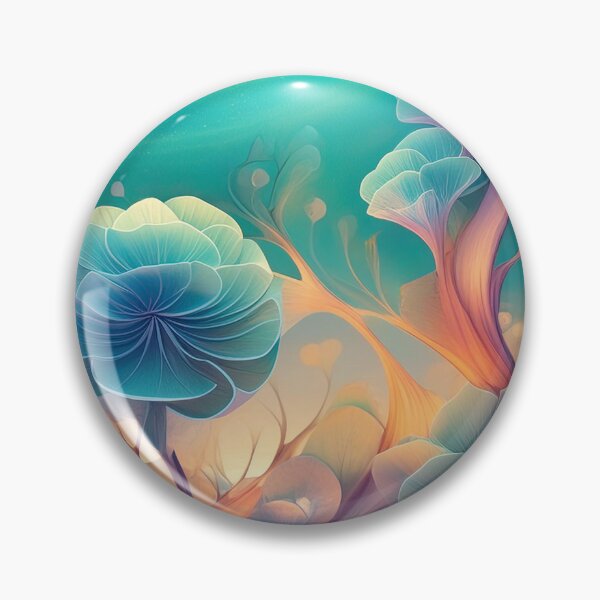 Item preview, Blue Gold Glow, 3D Flower Design Art Print designed and sold by danohis2.