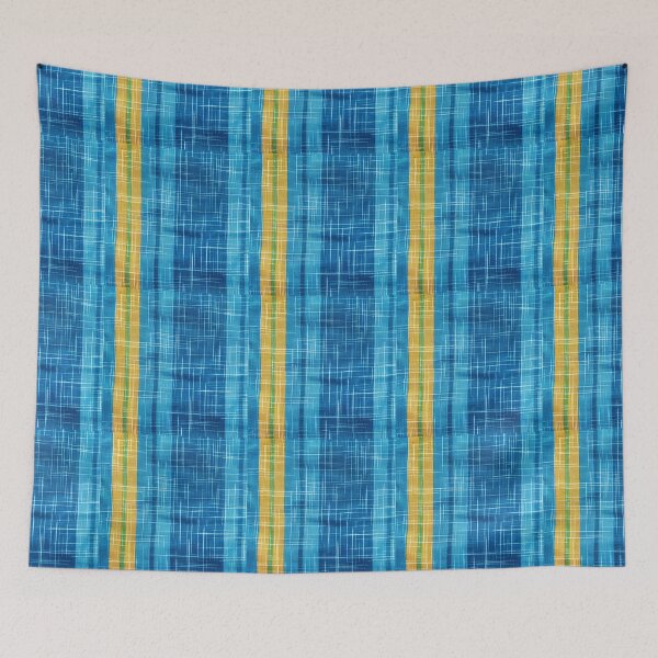 Item preview, Blue, Yellow Strip Pattern designed and sold by Myra365Art.
