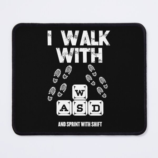 Item preview, Funny Gaming I Walk with WASD Vintage Distressed Gamer design designed and sold by farhanhafeez.