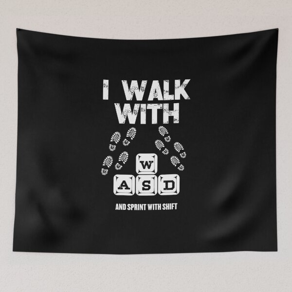 Item preview, Funny Gaming I Walk with WASD Vintage Distressed Gamer design designed and sold by farhanhafeez.
