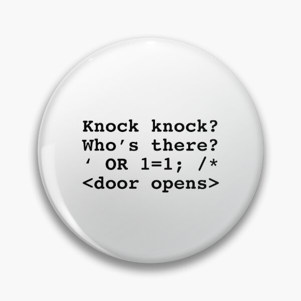 Item preview, Funny SQL print SQL Injection Knock Knock Joke product design graphic designed and sold by farhanhafeez.