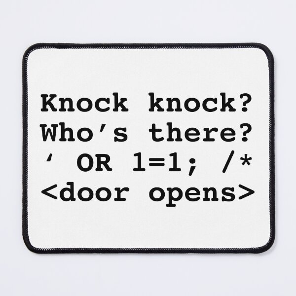 Item preview, Funny SQL print SQL Injection Knock Knock Joke product design graphic designed and sold by farhanhafeez.