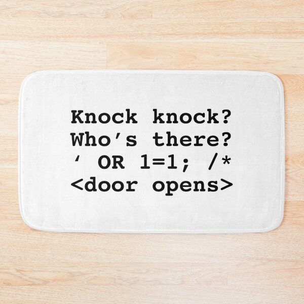 Item preview, Funny SQL print SQL Injection Knock Knock Joke product design graphic designed and sold by farhanhafeez.